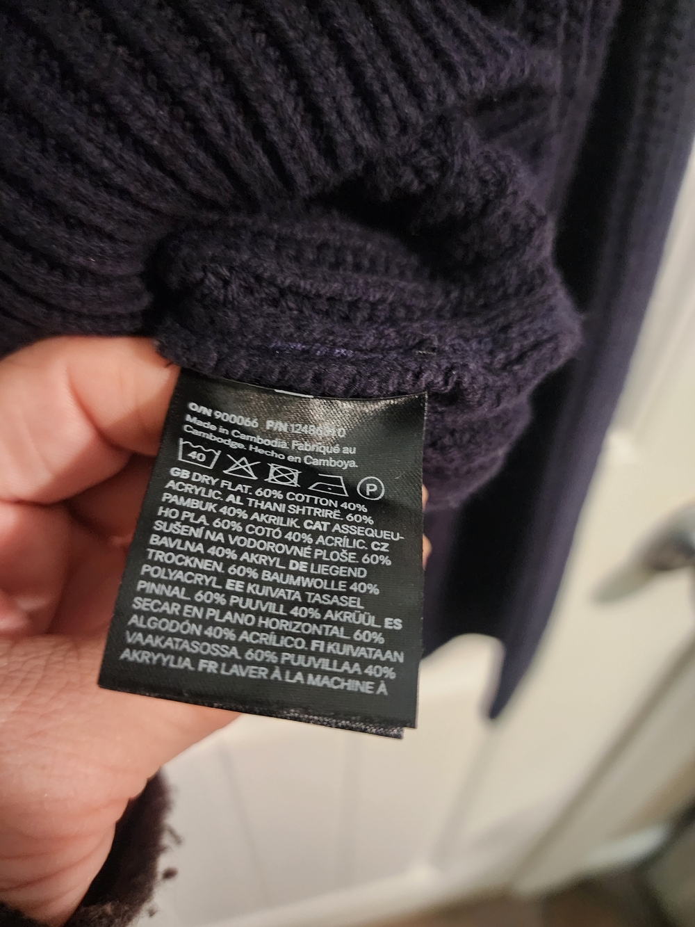 H&M Navy Button-Front Ribbed Cardigan - Picture 3 of 4